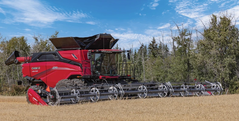 Case IH combine on field