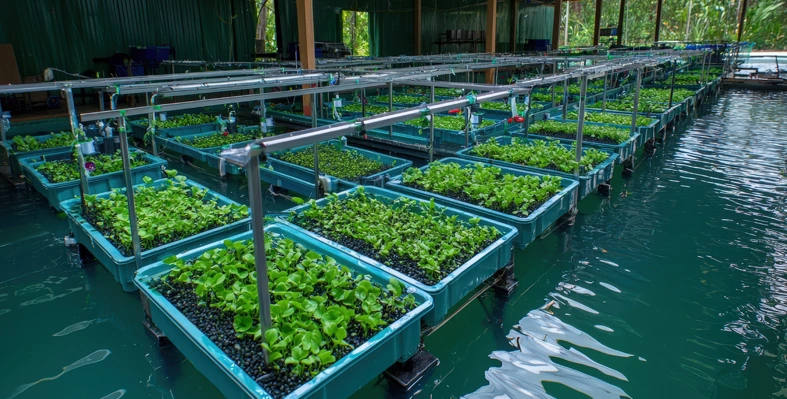 Advanced aquaponic system combining fish farming with plant cultivation