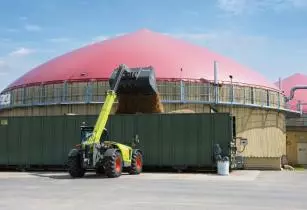 CLAAS SCORPION working in Biogas plant